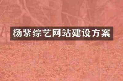杨紫综艺网站建设方案