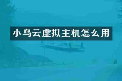 小鸟云虚拟主机怎么用