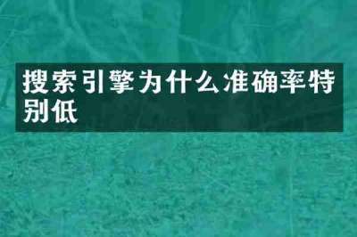 搜索引擎为什么准确率特别低