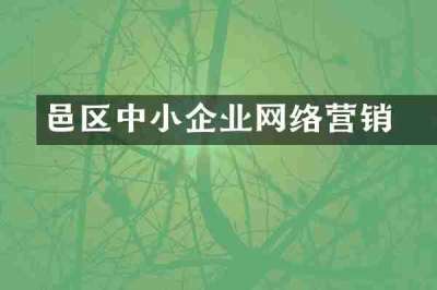鄠邑区中小企业网络营销