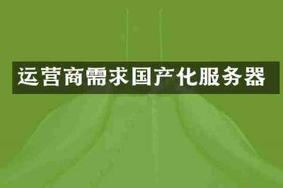 运营商需求国产化服务器