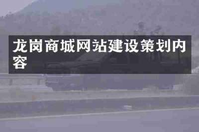 龙岗商城网站建设策划内容