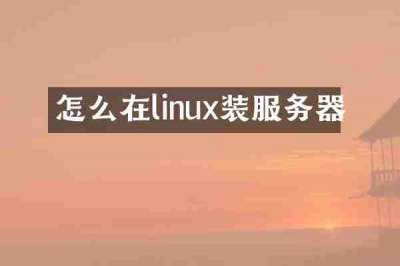 怎么在linux装服务器