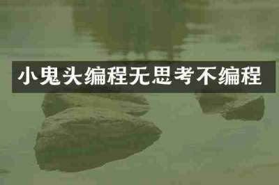 小鬼头编程无思考不编程