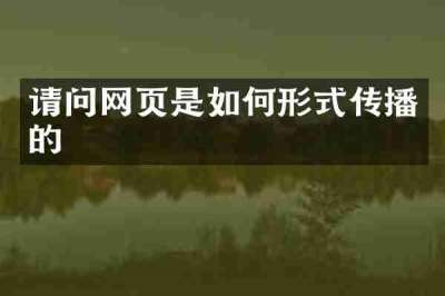 请问网页是如何形式传播的
