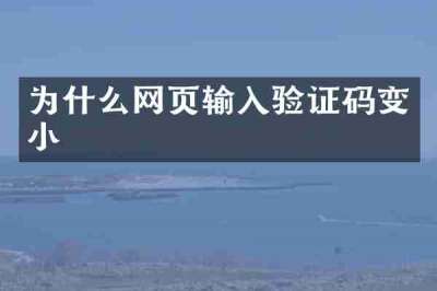 为什么网页输入验证码变小