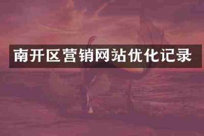南开区营销网站优化记录