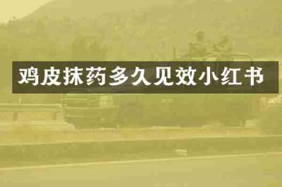 鸡皮抹药多久见效小红书