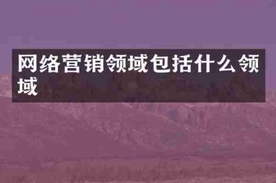 网络营销领域包括什么领域