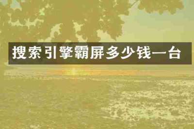 搜索引擎霸屏多少钱一台