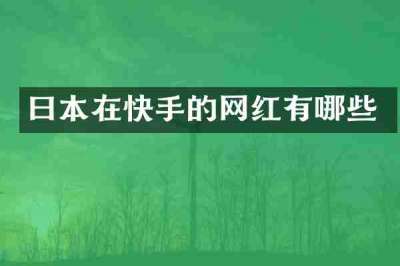 曰本在快手的网红有哪些