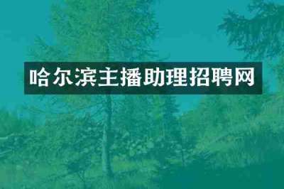 哈尔滨主播助理招聘网