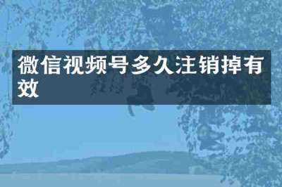 微信视频号多久注销掉有效