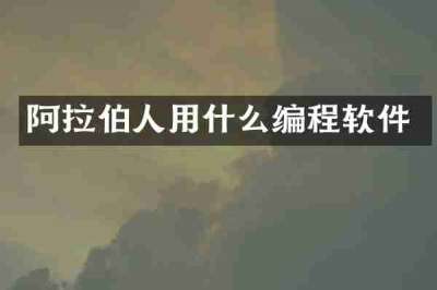 阿拉伯人用什么编程软件