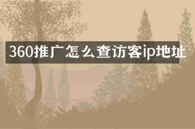360推广怎么查访客ip地址