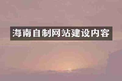 海南自制网站建设内容