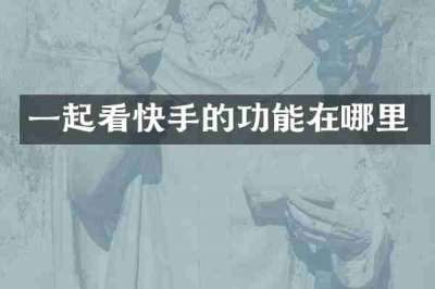 一起看快手的功能在哪里