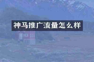 神马推广流量怎么样