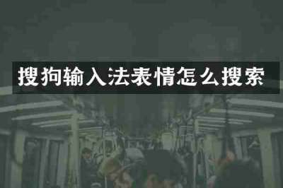 搜狗输入法表情怎么搜索