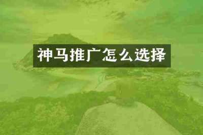神马推广怎么选择