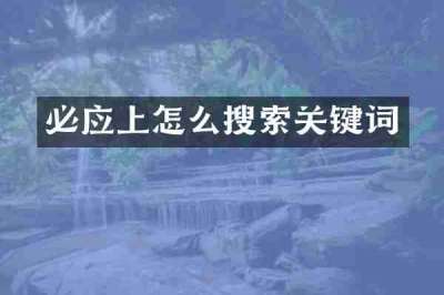 必应上怎么搜索关键词