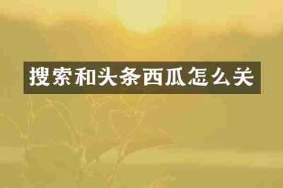 搜索和头条西瓜怎么关
