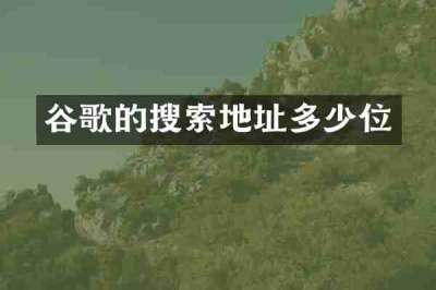 谷歌的搜索地址多少位