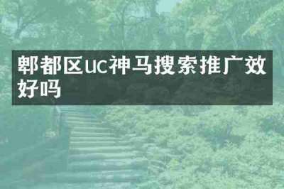 郫都区uc神马搜索推广效果好吗