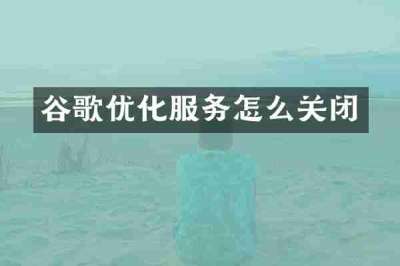 谷歌优化服务怎么关闭