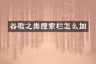 谷歌之类搜索栏怎么加