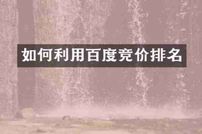 如何利用百度竞价排名