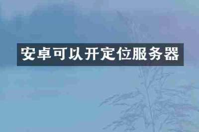 安卓可以开定位服务器