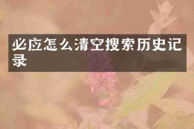 必应怎么清空搜索历史记录