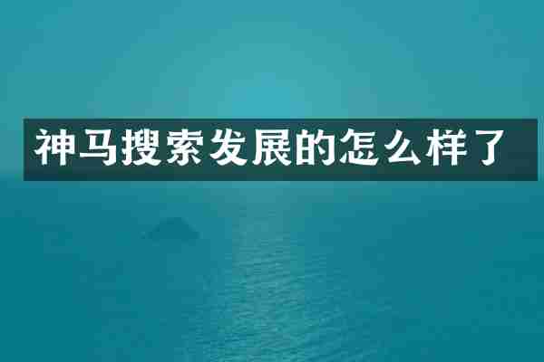 神马搜索发展的怎么样了