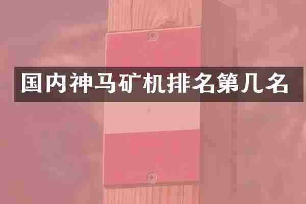 国内神马矿机排名第几名