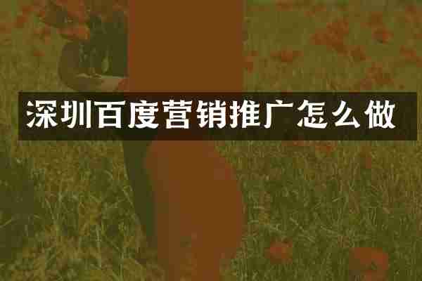深圳百度营销推广怎么做
