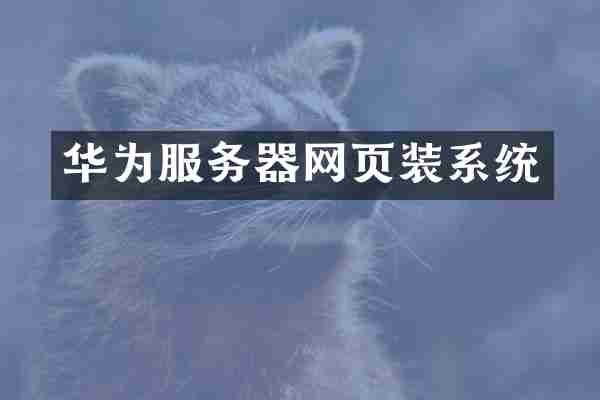 华为服务器网页装系统