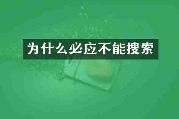 为什么必应不能搜索