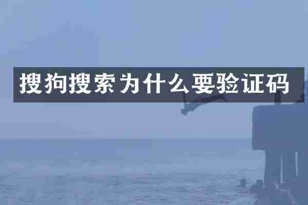 搜狗搜索为什么要验证码