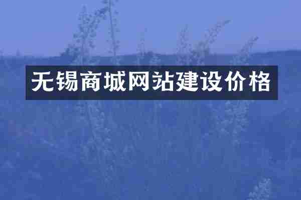 无锡商城网站建设价格