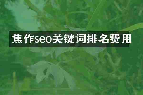 焦作seo关键词排名费用