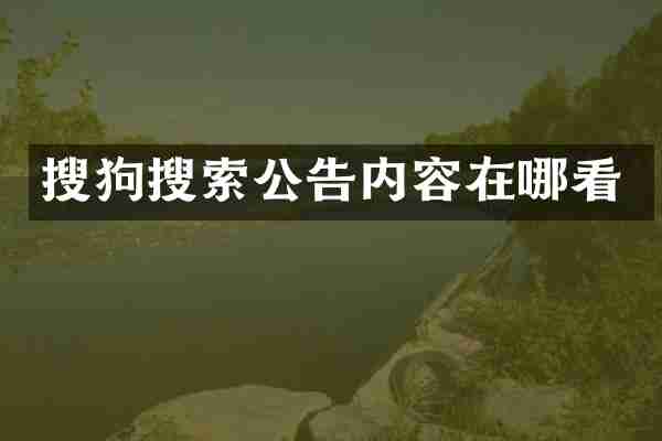 搜狗搜索公告内容在哪看