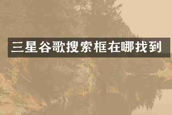 三星谷歌搜索框在哪找到