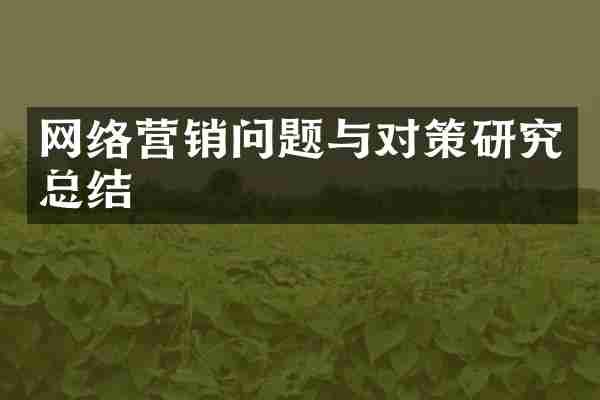 网络营销问题与对策研究总结