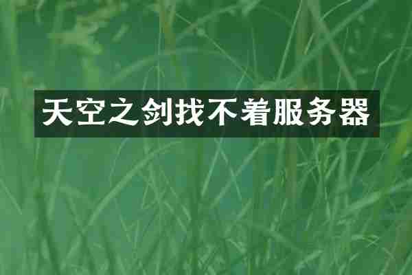天空之剑找不着服务器