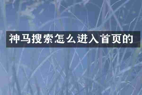 神马搜索怎么进入首页的