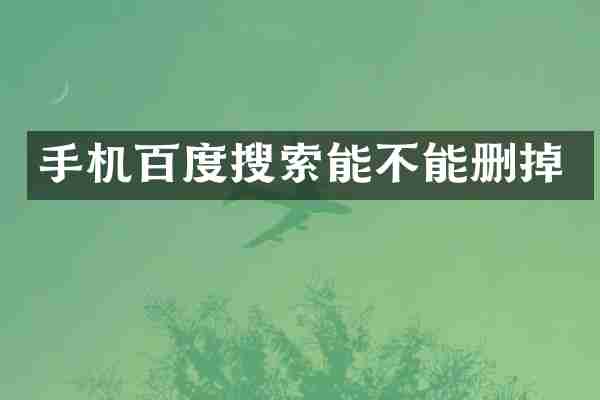 手机百度搜索能不能删掉