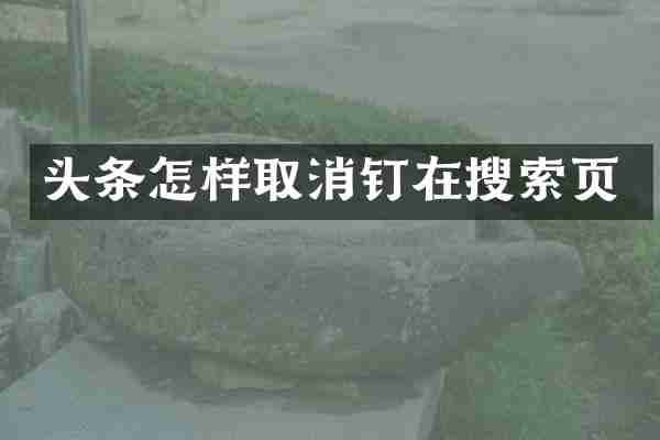 头条怎样取消钉在搜索页