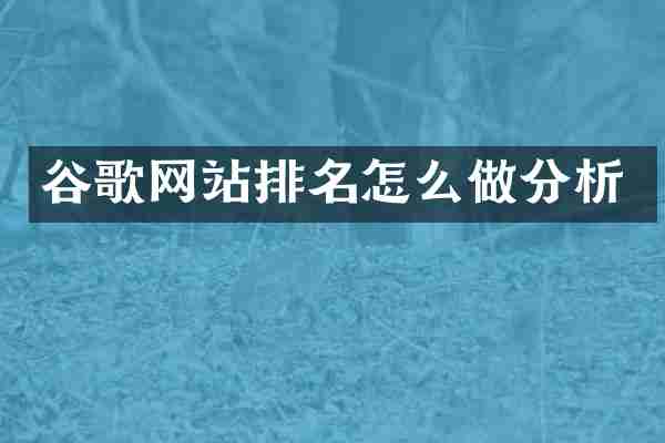 谷歌网站排名怎么做分析