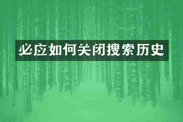 必应如何关闭搜索历史
